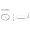 Cuba Apoio Oval 40 x 30 Branco ICA9 Icasa