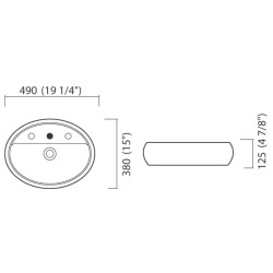 Cuba Apoio Oval com mesa 49 x 38 Branco ICA11 Icasa