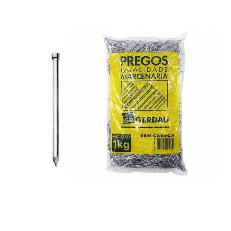 Prego Sem Cabeca 18 x 30 1Kg