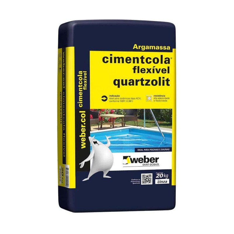 Argamassa AC3 Flexivel Cinza 20kg Quartzolit