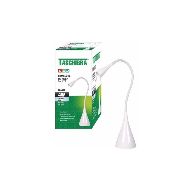 Luminaria de Mesa Taschibra Branca TML 07 LED 4W Luminaria de Mesa Taschibra Branca TML 07 LED 4W