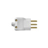 Plugue Macho 3 Pinos 2P + T Prensa Cabo 10A Branco Ilumi