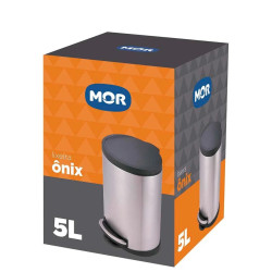 Lixeira de Inox 5 Litros com Pedal Linha Onix Mor