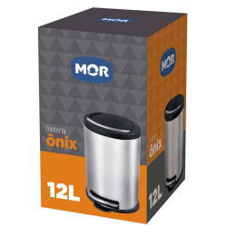 Lixeira de Inox 12 Litros com Pedal Linha Onix Mor