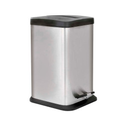 Lixeira de Aço Inox Quadrada 12 Litros Jaspe Mor
