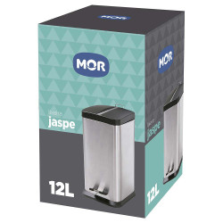 Lixeira de Aço Inox Quadrada 12 Litros Jaspe Mor