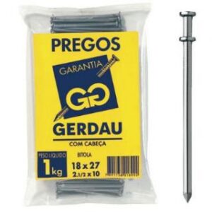 Prego Cabeça Dupla 17 x 27 Gerdau 1Kg