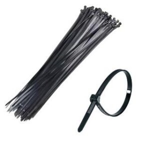 Cinta Lacre 2,5mm x 100mm Preta Pacote 100 Unidades