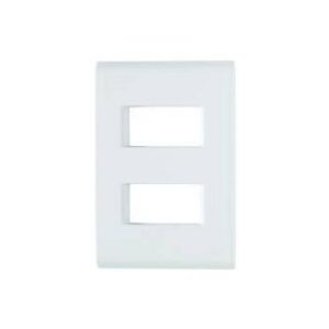 Placa 4X2 com 2 Postos Afastados LIZ Branca Tramon