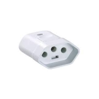 Plugue Femea 2P+T 10A/250V Branco Tramontina