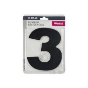 Numero para Casa Adesivo 3 Preto Atlas