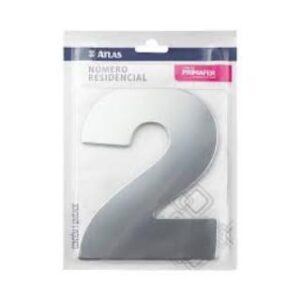 Numero para Casa Adesivo 2 Aço Escovado Atlas