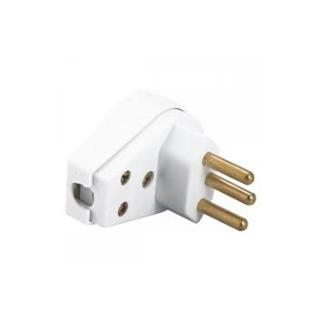 Plugue Macho 3P 10A/250V Triangular Branco Tramont