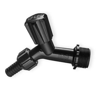 Torneira de Jardim Preta 1/2 com Adaptador 3/4 Herc