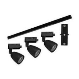 Kit Trilho com 3 Luminárias de Led 3000K Preto Tas