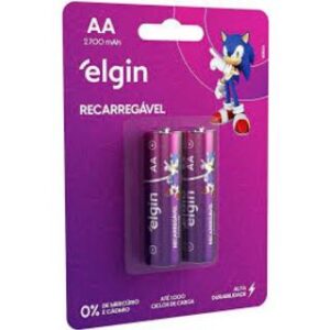 Pilha Recarregável AA 2700MAH 2 Pcs Elgin