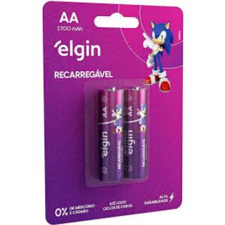 Pilha Recarregável AA 2700MAH 2 Pcs Elgin
