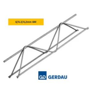Treliça 6mm x 4,2mm com 8cm Largura x 9cm Altura 6 metros 6m de Comprimento Gerdau