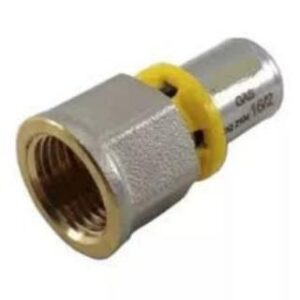 Conexão para Gás de Tubo 16mm x 1/2 Rosca Femea -