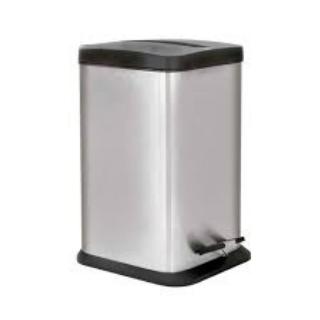 Lixeira de Aço Inox Quadrada 12 Litros Jaspe Mor