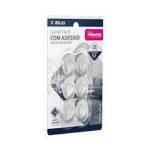 Gancho Adesivo 6PC 0,5KG Plastico BR Atlas