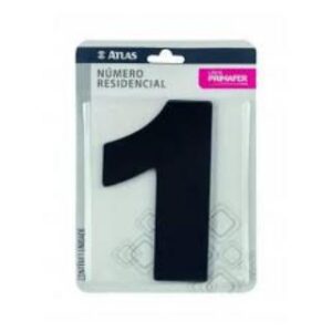Numero para Casa Adesivo 1 Preto Atlas