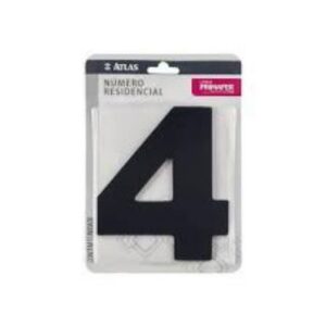 Numero para Casa Adesivo 4 Preto Atlas