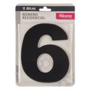 Numero para Casa Adesivo 6 Preto Atlas