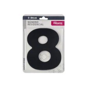Numero para Casa Adesivo 8 Preto Atlas