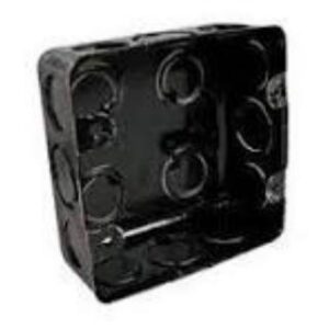 Caixa de Luz 4 X 4 Metal Quadrada Preta Multibox