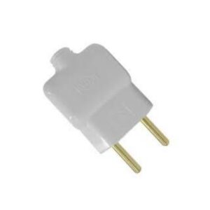 Plugue Macho 2 Pinos Prensa Cabo 10A Branco Ilumi