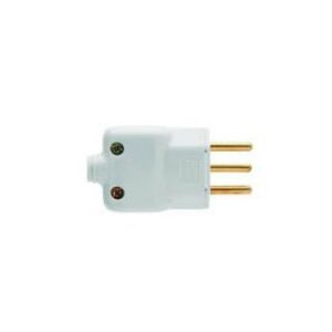 Plugue Macho 3 Pinos 2P + T Prensa Cabo 10A Branco