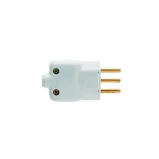 Plugue Macho 3 Pinos 2P + T Prensa Cabo 10A Branco