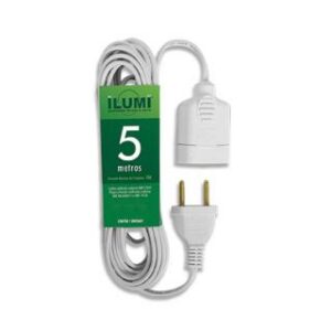 Extensao com Cabo Paralelo de 5mts 10A Branco