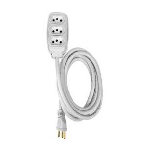 Extensão com Cabo PP 3 vias 5mts 20A Branco