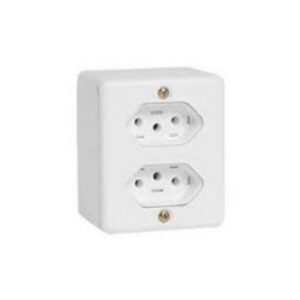 2 Tomadas Fixas Sobrepor Bipolar 2P + T 10A 250V