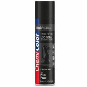 Tinta Spray Preto Fosco 400ml Chemi Color 7899674044358