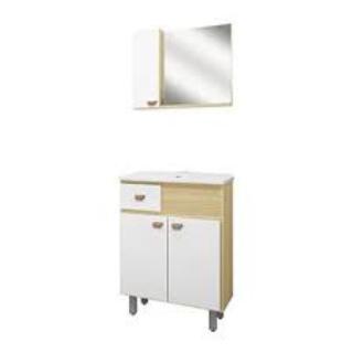 Conjunto Balcao 600 Essenza Pinho Branco C/PÈ Gaam