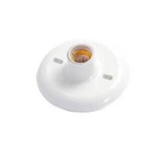 Plafon com Soq de Porcelana E27 Branco Sika Light Soquete E27