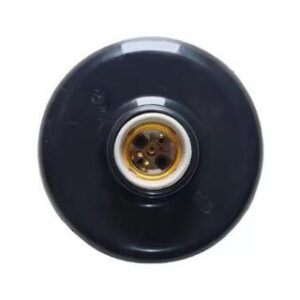 Plafon com Soq de Porcelana E27 Preto Sika Light Soquete E27