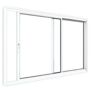 Vitro de Correr 2 Fls Alumínio Branco 64mm 100 x 120cm Premium Brasil Esquadrias