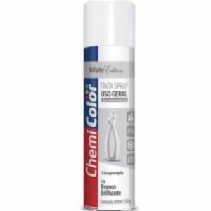 Tinta Spray Branco Brilhante 400ml Chemi Color