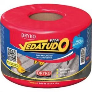FITA ASFALTICA ALUMINIZADA 10CM X 10MT X 0,60MM DRYKO