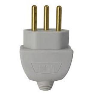 Plugue 2P Axial 10A Cinza